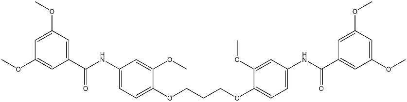 N-[4-[3-[4-[(3,5-dimethoxybenzoyl)amino]-2-methoxyphenoxy]propoxy]-3-methoxyphenyl]-3,5-dimethoxybenzamide Struktur