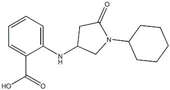 2-[(1-cyclohexyl-5-oxopyrrolidin-3-yl)amino]benzoic acid Struktur