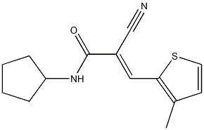 (E)-2-cyano-N-cyclopentyl-3-(3-methylthiophen-2-yl)prop-2-enamide Struktur