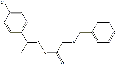 2-benzylsulfanyl-N-[(E)-1-(4-chlorophenyl)ethylideneamino]acetamide Struktur