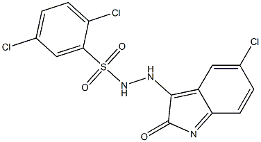 2,5-dichloro-N'-(5-chloro-2-oxoindol-3-yl)benzenesulfonohydrazide Struktur