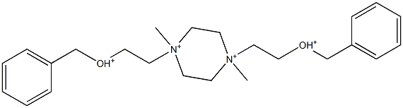 1,4-dimethyl-1,4-bis(2-phenylmethoxyethyl)piperazine-1,4-diium Struktur