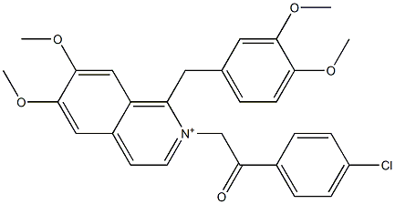 1-(4-chlorophenyl)-2-[1-[(3,4-dimethoxyphenyl)methyl]-6,7-dimethoxyisoquinolin-2-ium-2-yl]ethanone Struktur