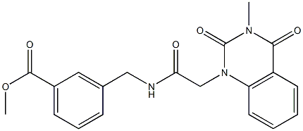 methyl 3-[[[2-(3-methyl-2,4-dioxoquinazolin-1-yl)acetyl]amino]methyl]benzoate Struktur