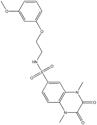 N-[2-(3-methoxyphenoxy)ethyl]-1,4-dimethyl-2,3-dioxoquinoxaline-6-sulfonamide Struktur