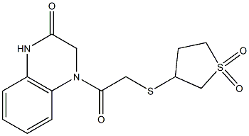 4-[2-(1,1-dioxothiolan-3-yl)sulfanylacetyl]-1,3-dihydroquinoxalin-2-one Struktur