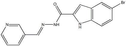 5-bromo-N-[(E)-pyridin-3-ylmethylideneamino]-1H-indole-2-carboxamide Struktur