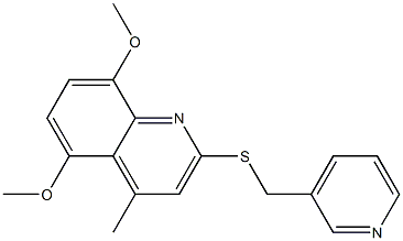 5,8-dimethoxy-4-methyl-2-(pyridin-3-ylmethylsulfanyl)quinoline Struktur