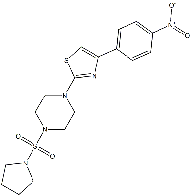 4-(4-nitrophenyl)-2-(4-pyrrolidin-1-ylsulfonylpiperazin-1-yl)-1,3-thiazole Struktur