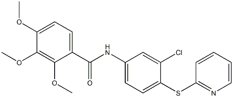 N-(3-chloro-4-pyridin-2-ylsulfanylphenyl)-2,3,4-trimethoxybenzamide Struktur