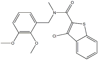 3-chloro-N-[(2,3-dimethoxyphenyl)methyl]-N-methyl-1-benzothiophene-2-carboxamide Struktur