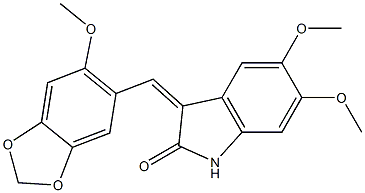 (3Z)-5,6-dimethoxy-3-[(6-methoxy-1,3-benzodioxol-5-yl)methylidene]-1H-indol-2-one Struktur