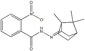 2-nitro-N-[(Z)-(4,7,7-trimethyl-3-bicyclo[2.2.1]heptanylidene)amino]benzamide Struktur