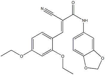 (E)-N-(1,3-benzodioxol-5-yl)-2-cyano-3-(2,4-diethoxyphenyl)prop-2-enamide Struktur