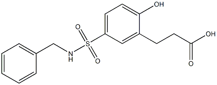 3-[5-(benzylsulfamoyl)-2-hydroxyphenyl]propanoic acid Struktur