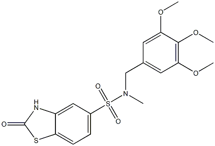 N-methyl-2-oxo-N-[(3,4,5-trimethoxyphenyl)methyl]-3H-1,3-benzothiazole-5-sulfonamide Struktur