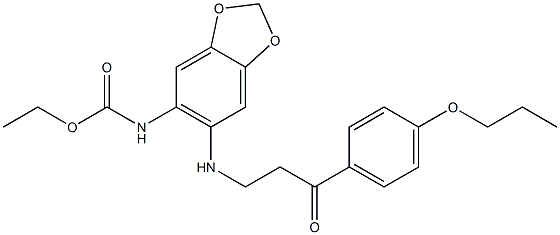 ethyl N-[6-[[3-oxo-3-(4-propoxyphenyl)propyl]amino]-1,3-benzodioxol-5-yl]carbamate Struktur