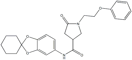 5-oxo-1-(2-phenoxyethyl)-N-spiro[1,3-benzodioxole-2,1'-cyclohexane]-5-ylpyrrolidine-3-carboxamide Struktur