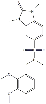 N-[(2,3-dimethoxyphenyl)methyl]-N,1,3-trimethyl-2-oxobenzimidazole-5-sulfonamide Struktur