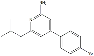 4-(4-bromophenyl)-6-(2-methylpropyl)pyridin-2-amine Struktur