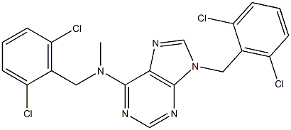 N,9-bis[(2,6-dichlorophenyl)methyl]-N-methylpurin-6-amine Struktur