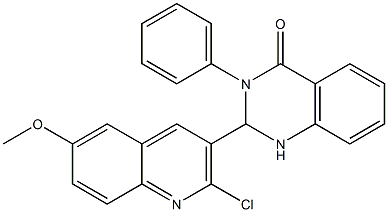 2-(2-chloro-6-methoxyquinolin-3-yl)-3-phenyl-1,2-dihydroquinazolin-4-one Struktur