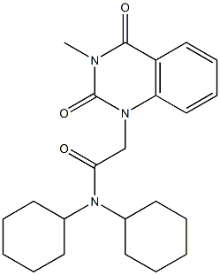 N,N-dicyclohexyl-2-(3-methyl-2,4-dioxoquinazolin-1-yl)acetamide Struktur