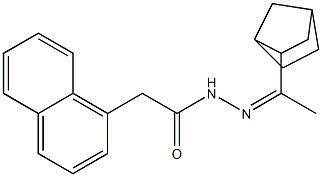 N-[(Z)-1-(3-bicyclo[2.2.1]heptanyl)ethylideneamino]-2-naphthalen-1-ylacetamide Struktur