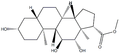 3β,11α,12β-Trihydroxy-5α-androstane-17β-carboxylic acid methyl ester Struktur