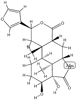 [3S,5aα,6aα,10bβ,(+)]-Dodecahydro-9α-(3-furanyl)-3α,3aβ-dihydroxy-10aα,10cβ-dimethyl-4H,7H-furo[2',3',4':4,5]naphtho[2,1-c]pyran-4,7-dione Struktur