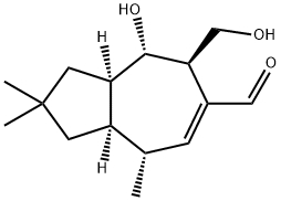 [3aR,(+)]-1,2,3,3aα,4,5,8,8aα-Octahydro-4α-hydroxy-5β-hydroxymethyl-2,2,8α-trimethyl-6-azulenecarbaldehyde Struktur