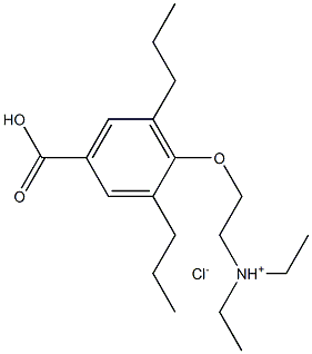 Benzoic acid,4-[2-(diethylamino)ethoxy]-3,5-dipropyl-, hydrochloride (1:1) Struktur