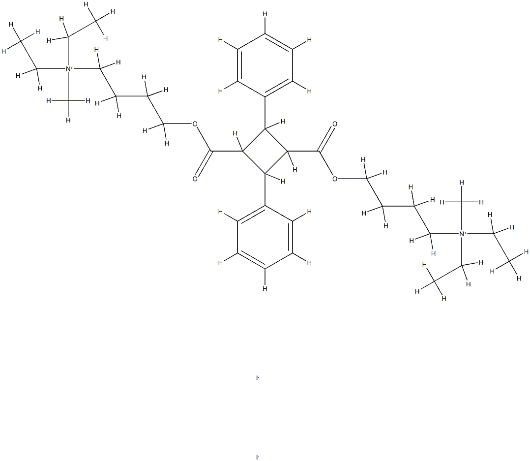 Ammonium,diethyl(4-hydroxybutyl)methyl-, iodide,2,4-diphenyl-1,3-cyclobutanedicarboxylate (2:1), cis-1,2,cis-1,3,trans-1,4-(8CI) Struktur