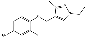 Benzenamine,  4-[(1-ethyl-3-methyl-1H-pyrazol-4-yl)methoxy]-3-fluoro- Struktur