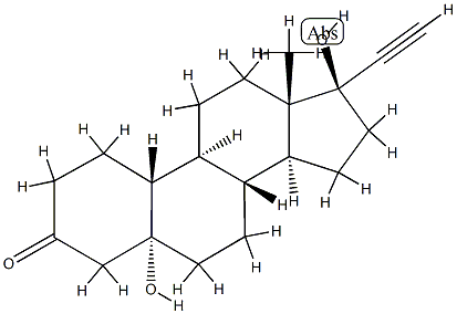 5,17-dihydroxy-5,17,19-norpregn-20-yn-3-one Struktur