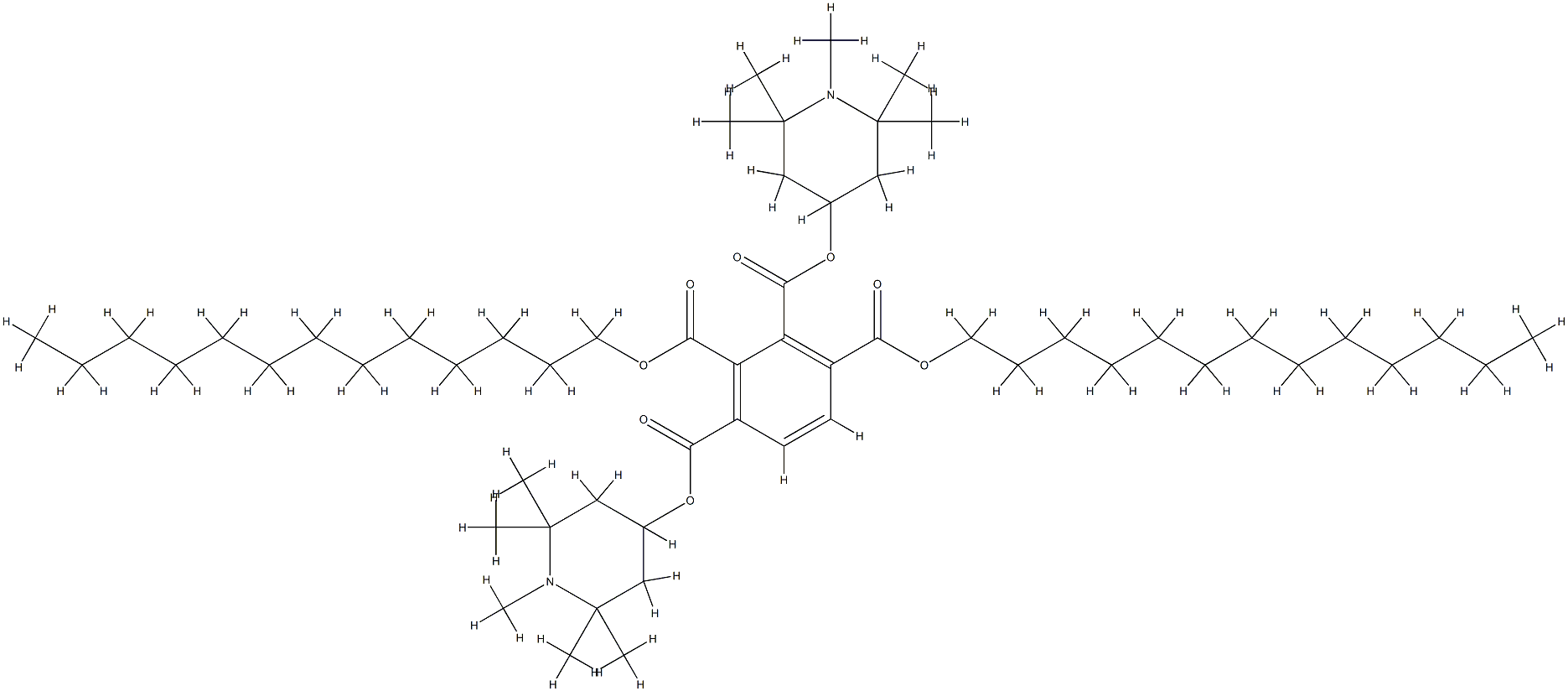 1,2,3,4-Butanetetracarboxylic acid, mixed 1,2,2,6,6-pentamethyl-4-piperidinyl and tridecyl tetraesters Struktur