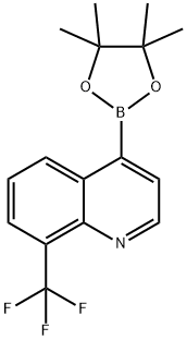 QUINOLINE, 4-(4,4,5,5-TETRAMETHYL-1,3,2-DIOXABOROLAN-2-YL)-8-(TRIFLUOROMETHYL)- Struktur