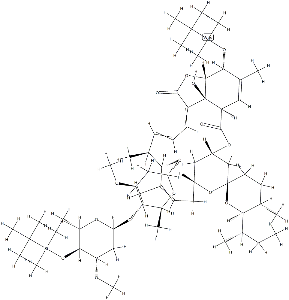 5-O-Demethyl-4,5-bis-O-[(1,1-dimethylethyl)dimethylsilyl]-22,23-dihydro-28-oxo-Avermectin A1a Struktur