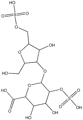 O-(glucuronic acid 2-sulfate)-(1--3)-O-(2,5)-andydrotalitol 6-sulfate Struktur