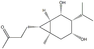 4-[(1S,6β)-3β,5β-Dihydroxy-1β-methyl-4β-(1-methylethyl)bicyclo[4.1.0]hept-7β-yl]-2-butanone Struktur