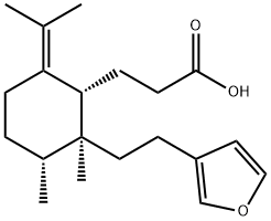 (1R,1α)-2β-[2-(3-Furanyl)ethyl]-2,3α-dimethyl-6-(1-methylethylidene)cyclohexanepropionic acid Struktur