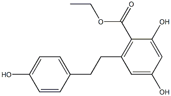 2,4-Dihydroxy-6-[2-(4-hydroxy-phenyl)-ethyl]-benzoic acid ethyl ester Struktur