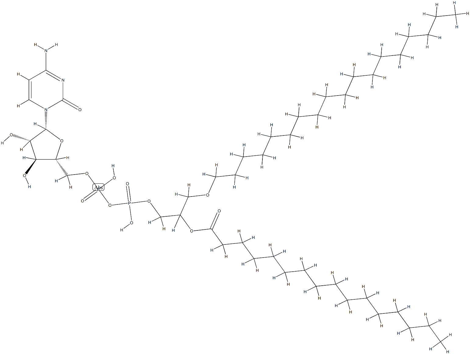 ara-CDP-1-O-octadecyl-2-O-palmitoyl-sn-glycerol Struktur