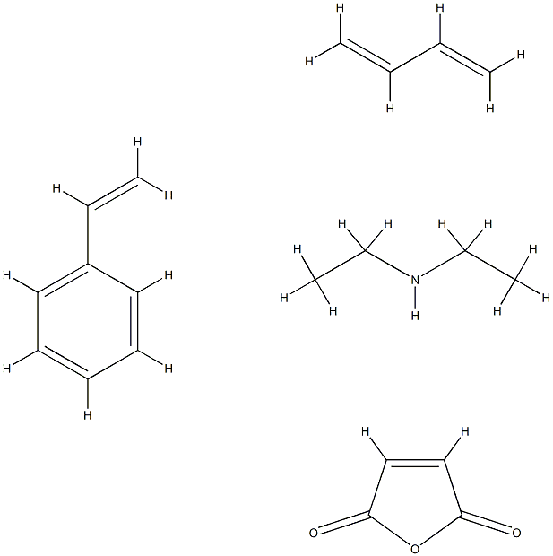 2,5-Furandione, polymer with 1,3-butadiene and ethenylbenzene, compd. with N-ethylethanamine Struktur