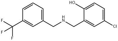 4-chloro-2-[({[3-(trifluoromethyl)phenyl]methyl}amino)methyl]phenol Struktur