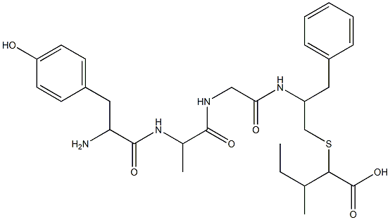 tyrosyl-alanyl-glycyl-phenylalanyl-psi(thiomethylene)leucine Struktur