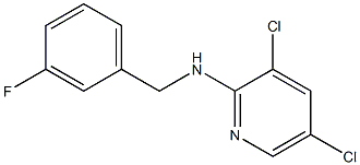 3,5-dichloro-N-[(3-fluorophenyl)methyl]pyridin-2-amine Struktur