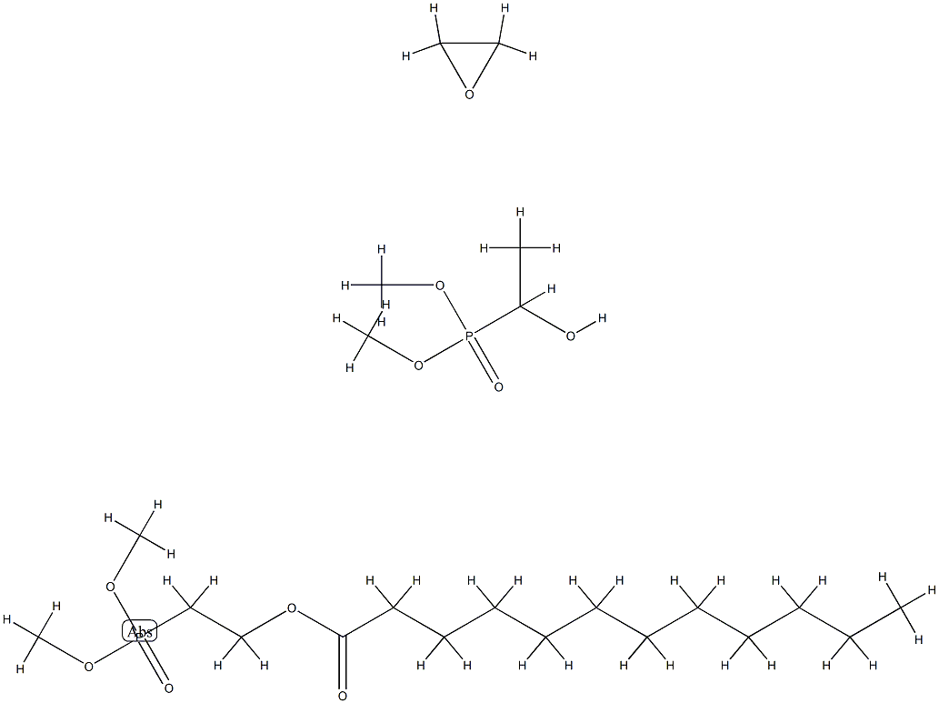 Dodecanoic acid, 2-(dimethoxyphosphinyl)ethyl ester, polymer with dimethyl (1-hydroxyethyl)phosphonate and oxirane Struktur