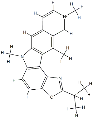 2-isopropyl-7,10,12-trimethyl-6H-(1,3)oxazolo(5,4c)pyrido(3,4-g)carbazole Struktur