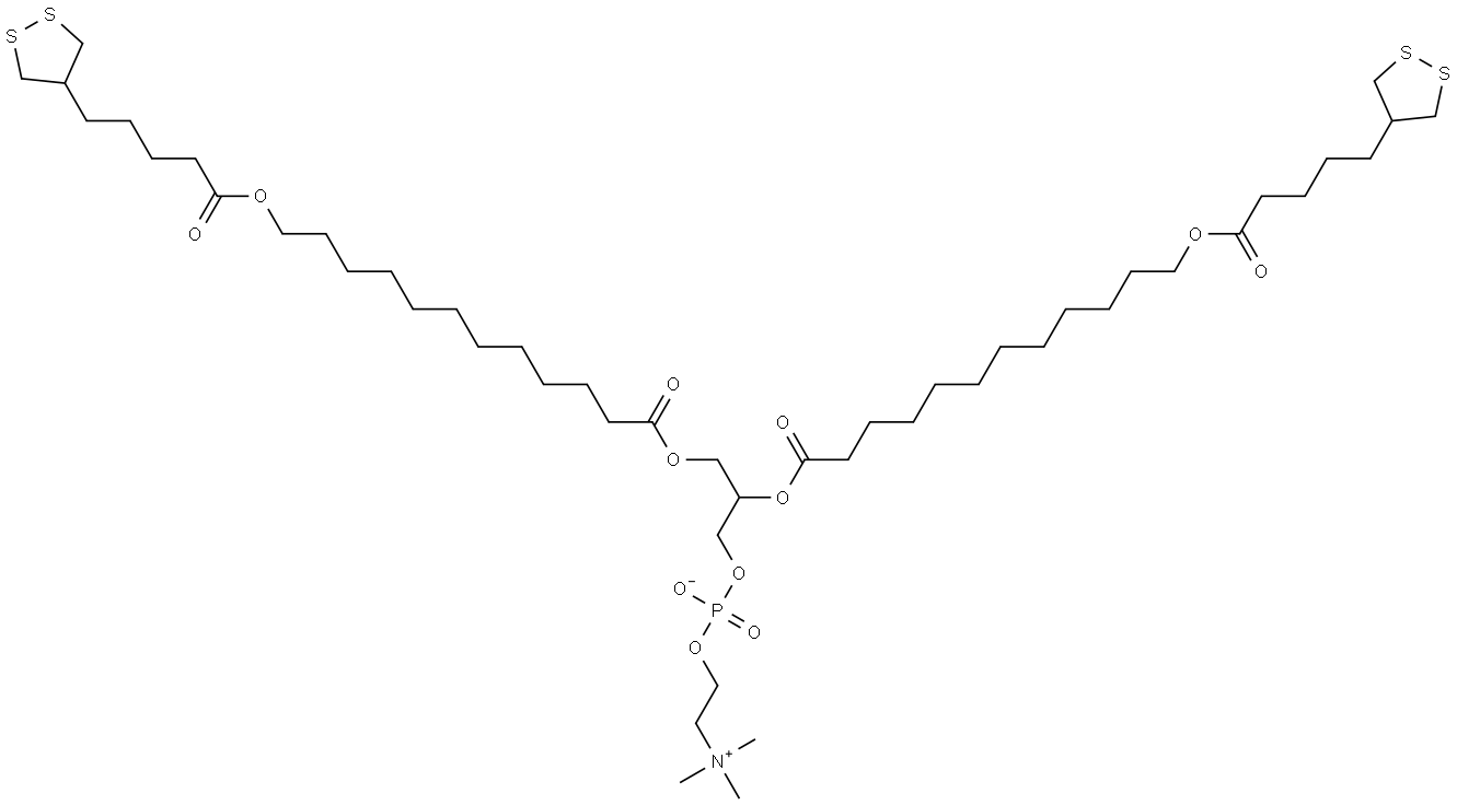 1,2-bis(1,2-(lipoyl)dodecanoyl)-sn-glycero-3-phosphocholine Struktur